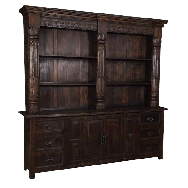 Carved Wooden Bookshelf - shop unique vintage finds at City Home