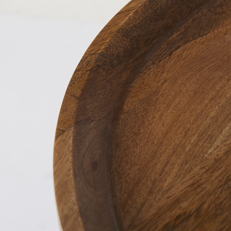 Marquisa Accent Table - detail view of mango wood top