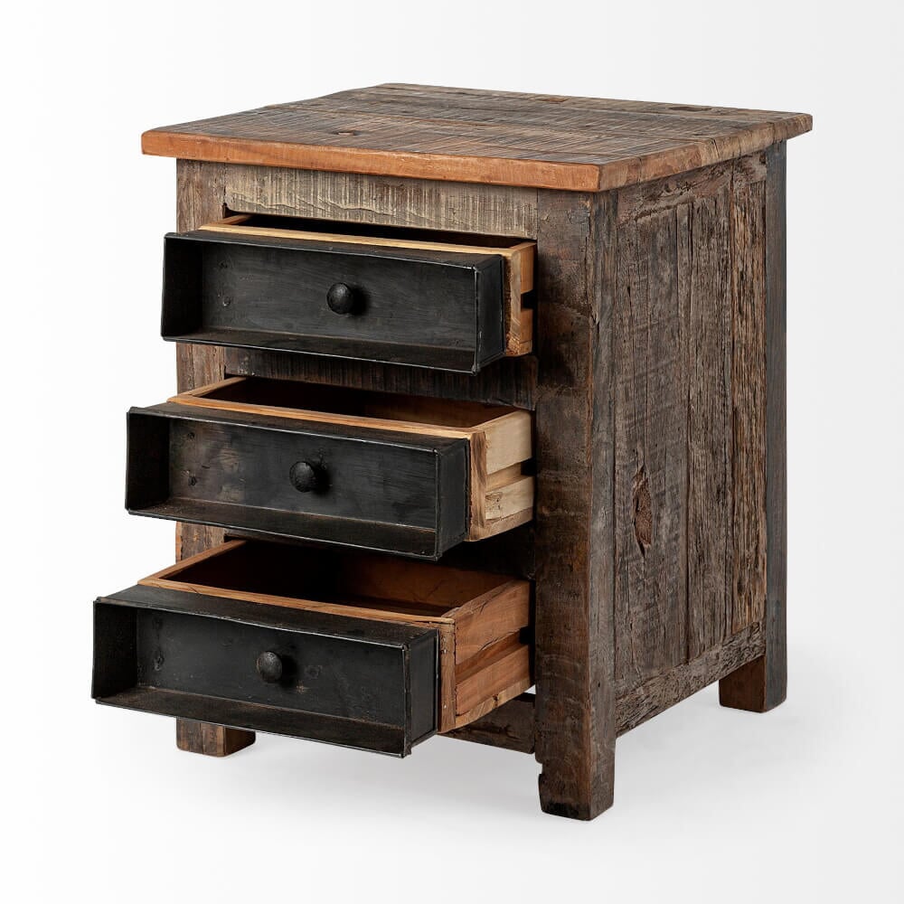 Wilton Side Table - shown with drawers open
