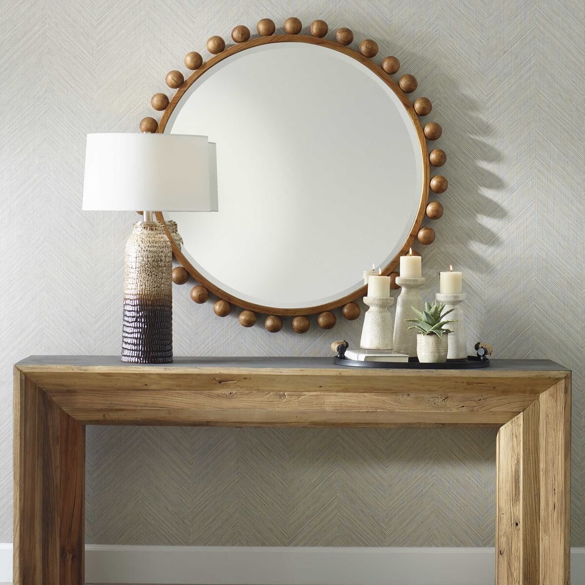 Cyra mirror in walnut - available at City Home