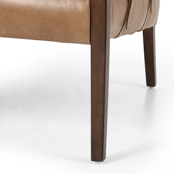 Bauer Leather Chair in Dakota Warm Taupe legs detail