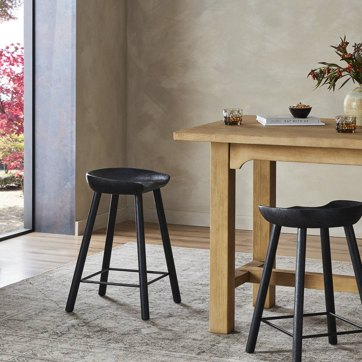 Barrett Bar Stool - styled with a table and rug