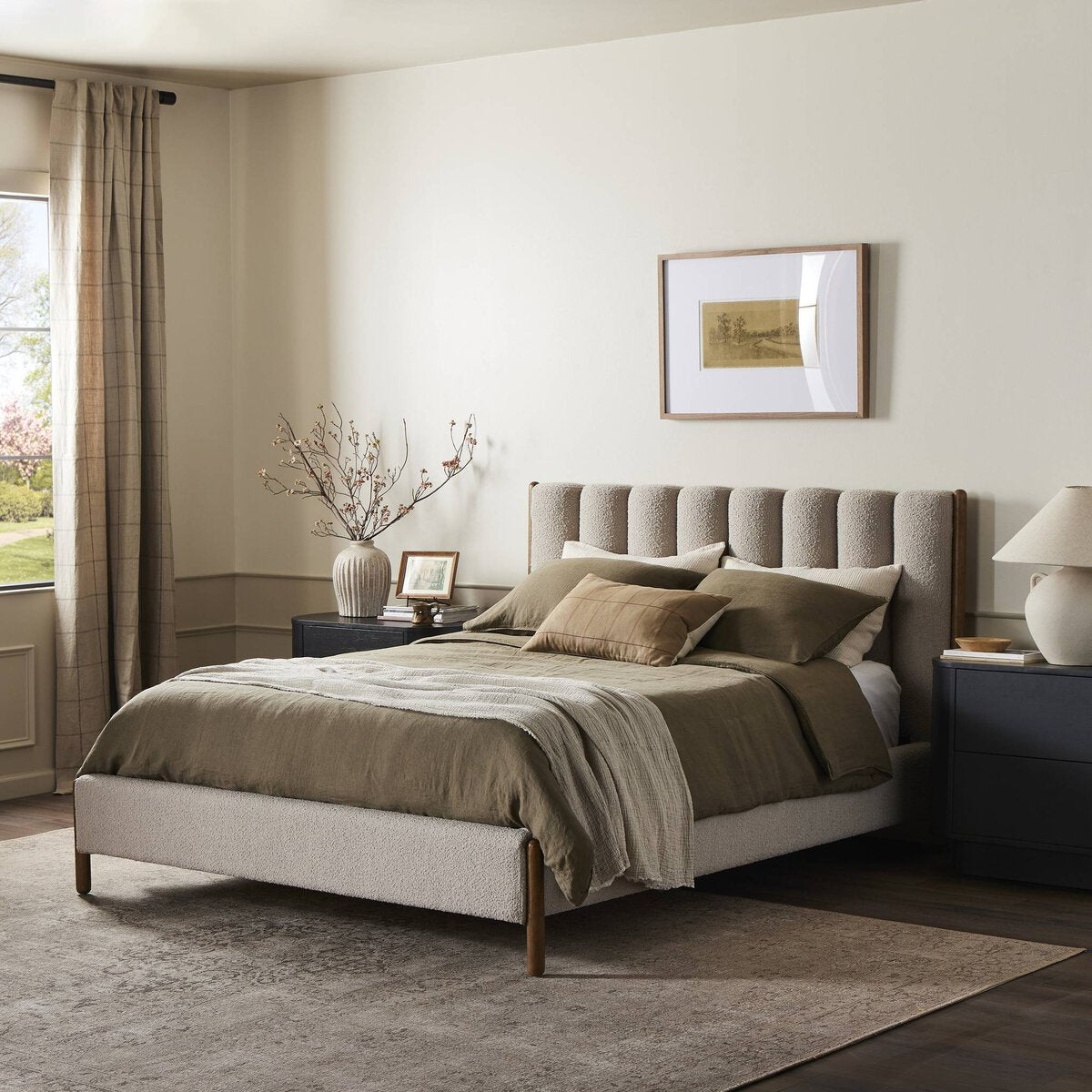 Emma Bed - styled with neutral bedding