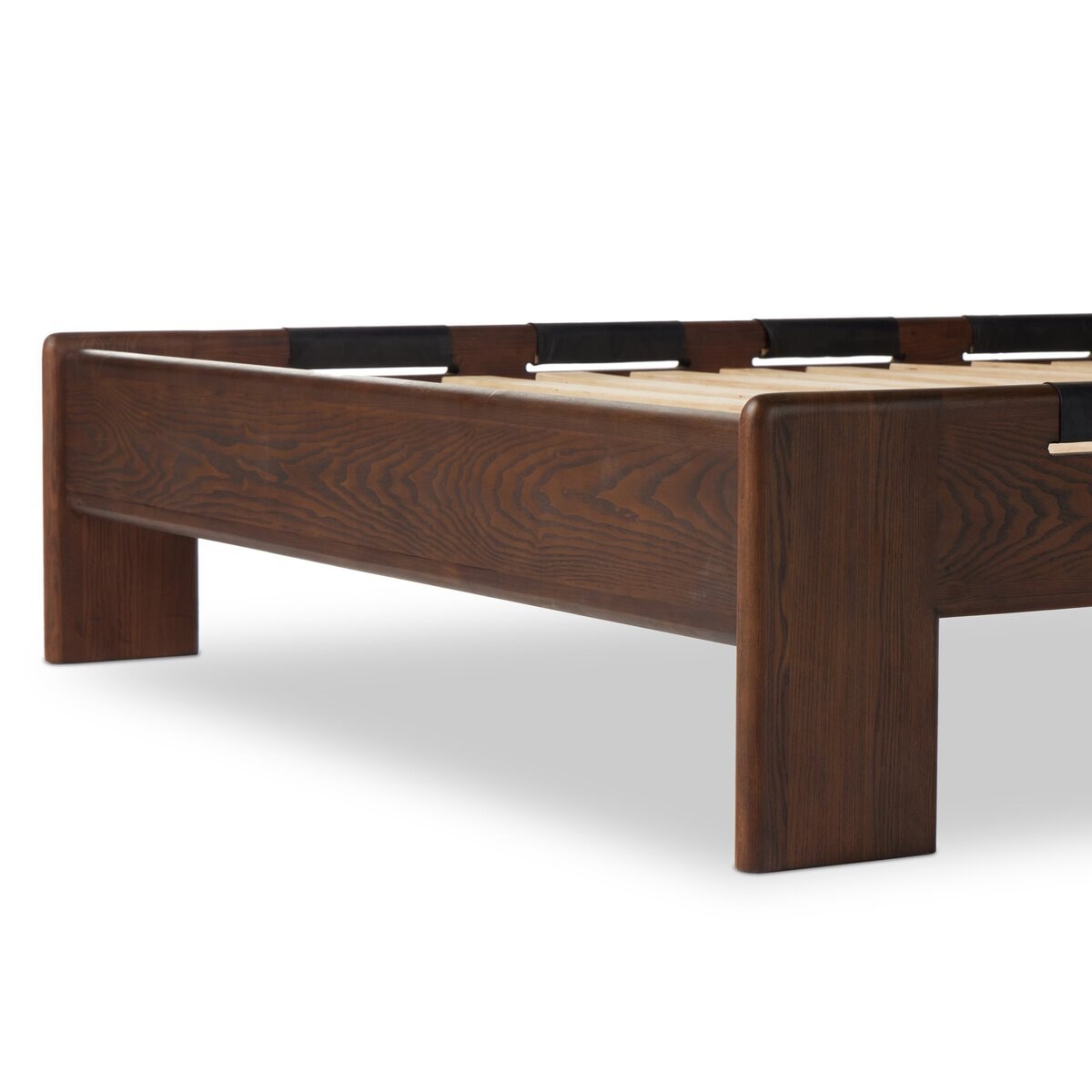 Halston Leather Bed - detail of bed frame