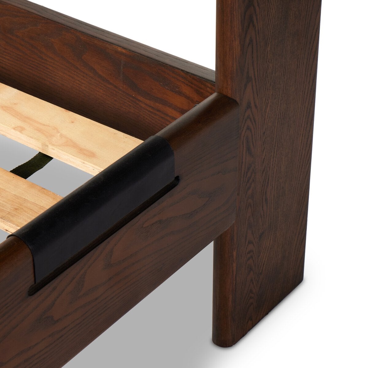 Halston Leather Bed - detail of bed frame