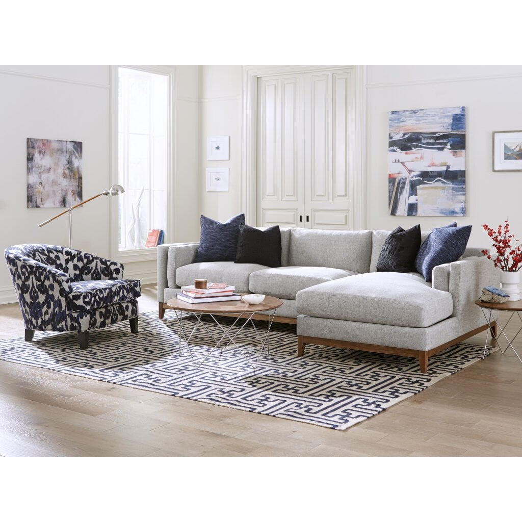Kelsey LAF/RAF Sofa - shown in grey textured fabric upholstery