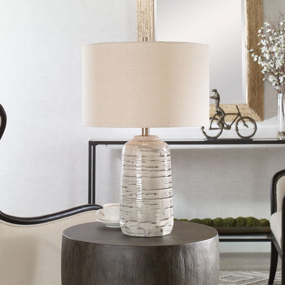 Cyclone Table Lamp - styled on an end table