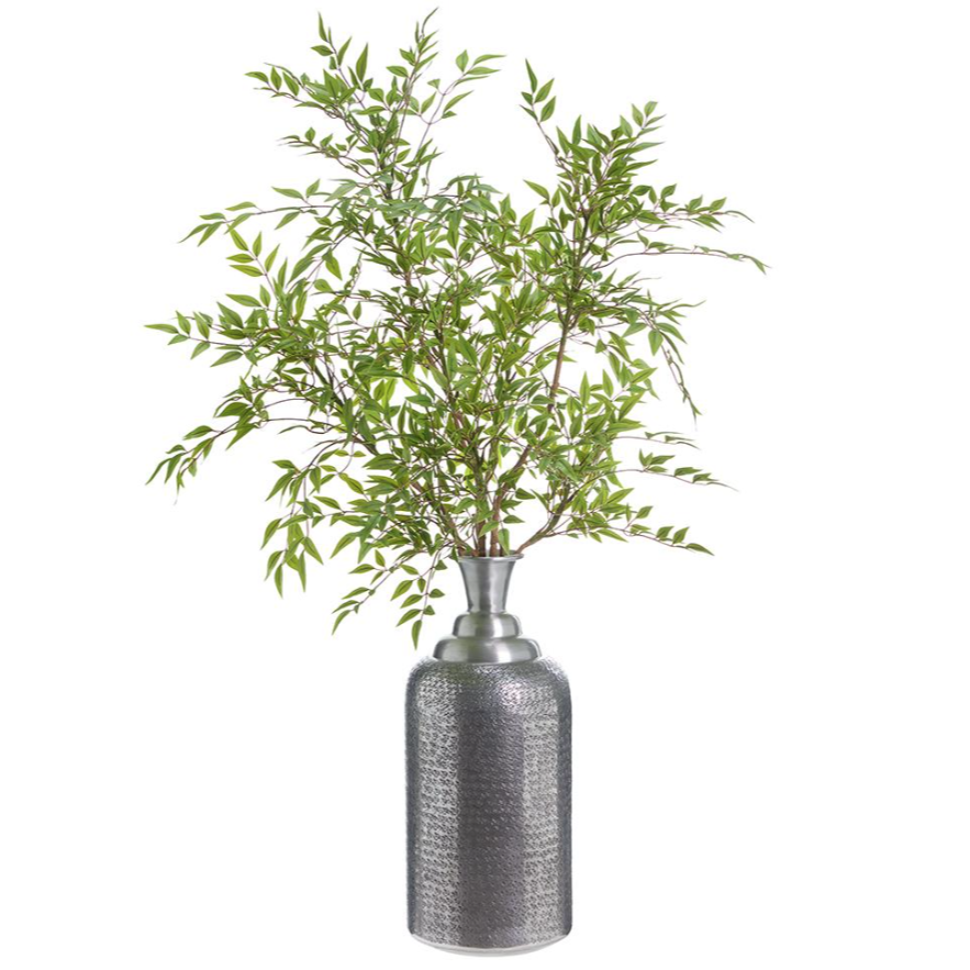 55.5" Nandina Branch in Silver Vase: Available at City Home PDX