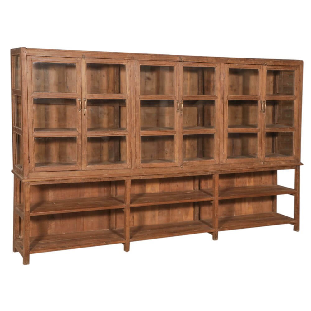Reclaimed Teak Wood Cabinet with Glass: Available at City Home PDX
