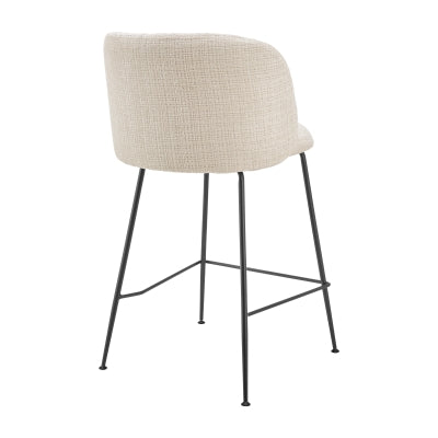 Millie Counter Stool in Ivory - back view