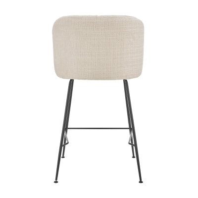 Millie Counter Stool in Ivory - back view