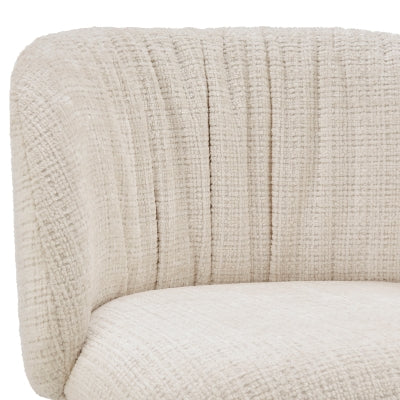 Millie Counter Stool in Ivory - close up view of chair seat