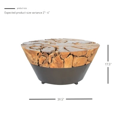 Bruno Reclaimed Teak Coffee Table - dimensions