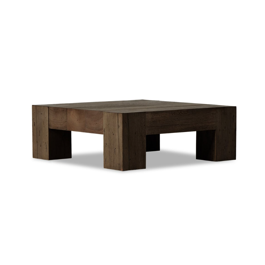 Abaso Small Square Coffee Table-Ebony Rustic Wormwood Oak: Available at City Home PDX