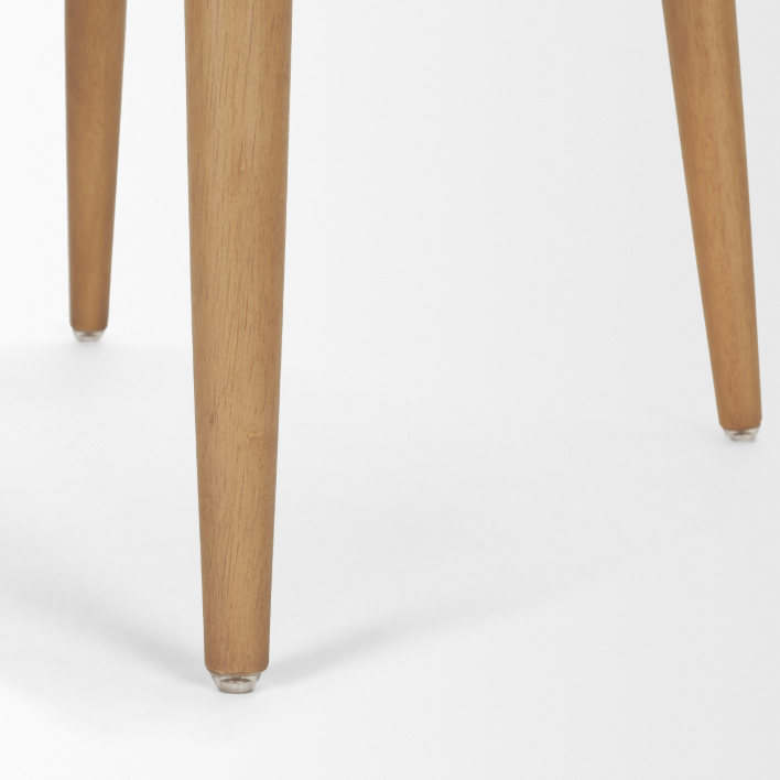 Abbie Dining Chair-Oatmeal Fabric with Brown Wood Frame: Product Legs View