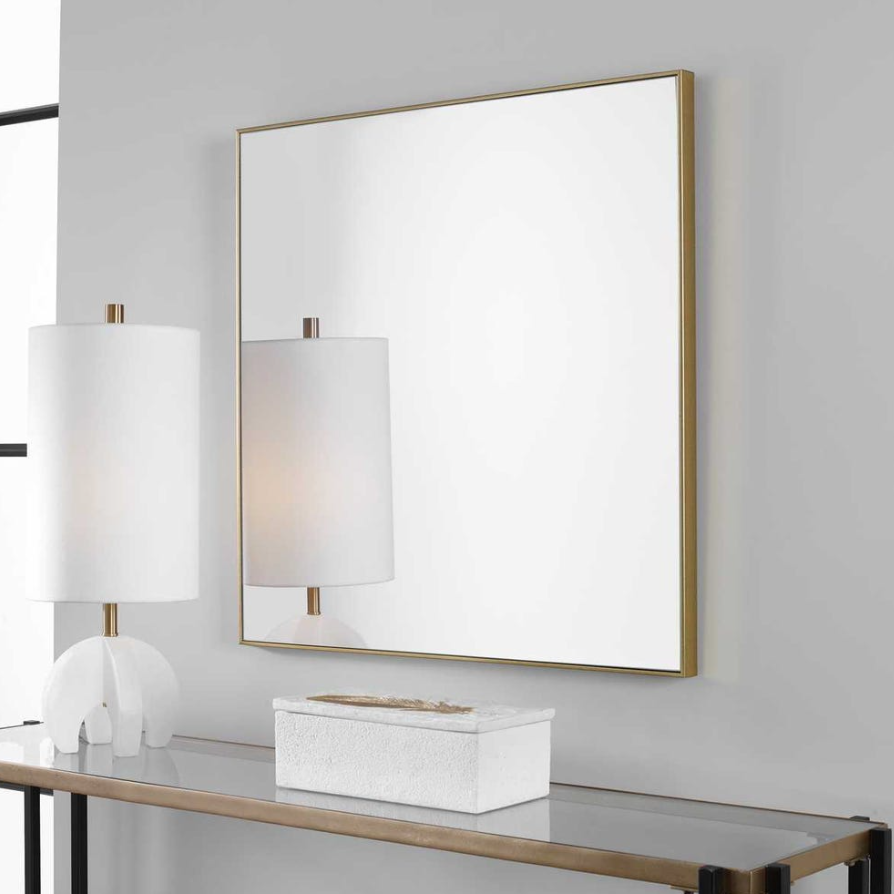 Alexo Square Mirror-Gold: Product Style View