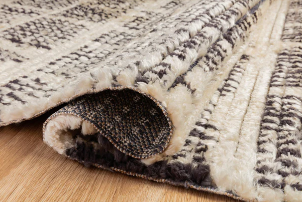 Chris Loves Julia X Loloi Alice Rug in Cream/Charcoal-Style Two: Product Folded View
