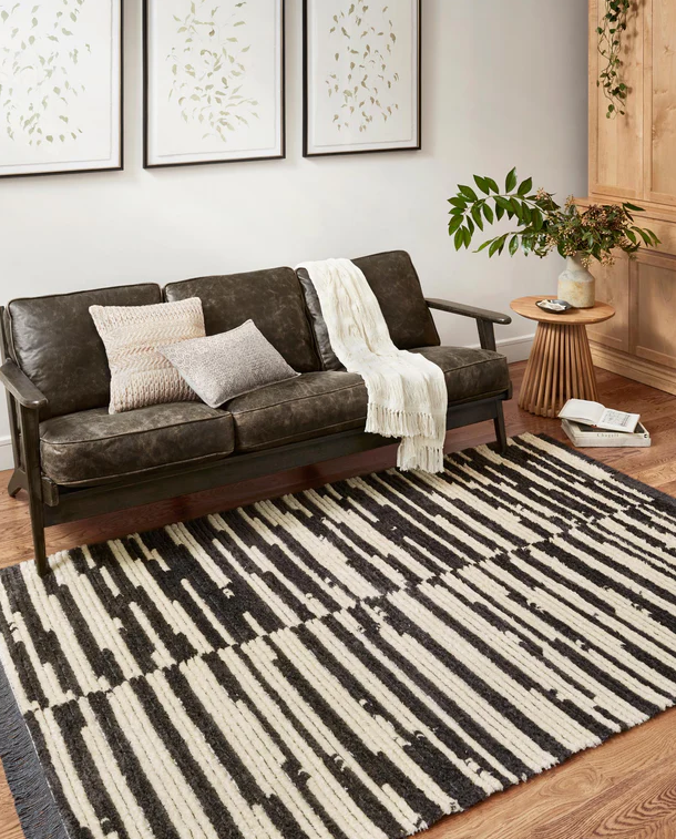 Chris Loves Julia X Loloi Alice Rug in Cream/Charcoal-Style Three: Product Style View