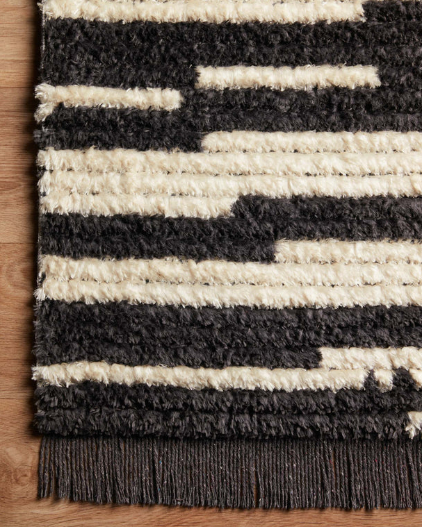 Chris Loves Julia X Loloi Alice Rug in Cream/Charcoal-Style Three: Up-Close Product Pattern View