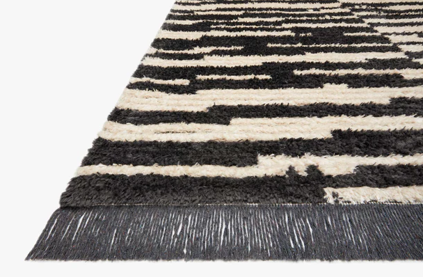 Chris Loves Julia X Loloi Alice Rug in Cream/Charcoal-Style Three: Product Pile Height View