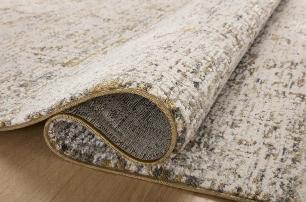 Alie Rug in Gold/Beige: Folded View