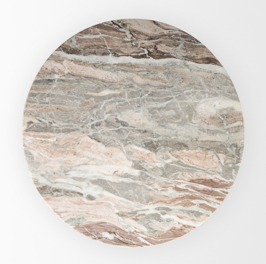 Allyson Round Dining Table: Marble Tabletop View