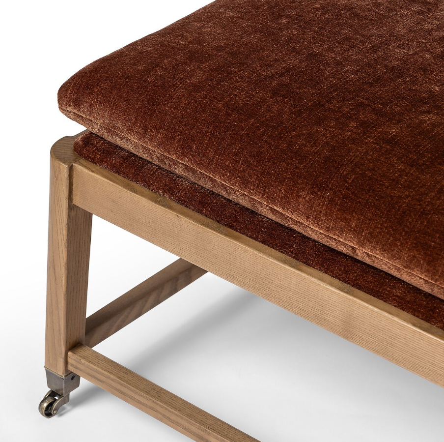 Amber Lewis x Four Hands Eleanor Accent Bench: Product Corner View