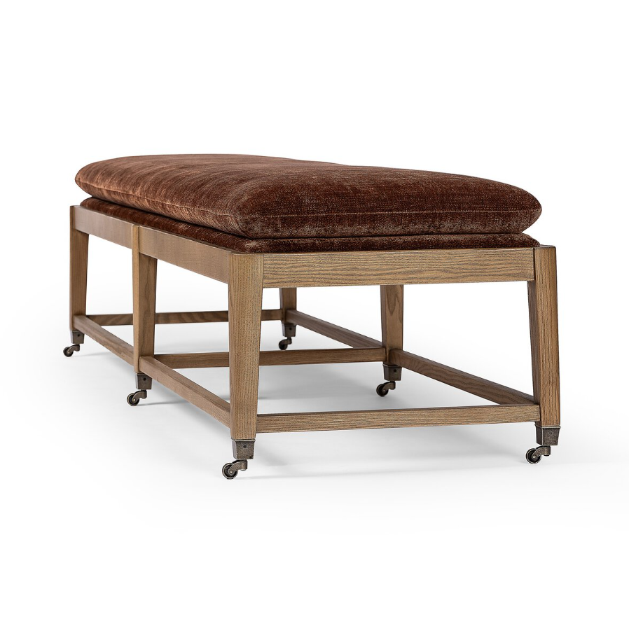 Amber Lewis x Four Hands Eleanor Accent Bench: Product Quarter View