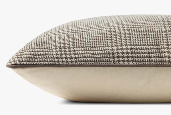 Amber Lewis X Loloi Plaid Pillow: Product Side View