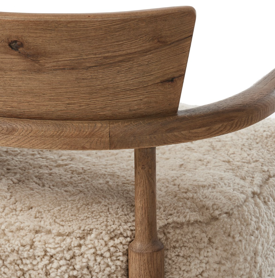 Amber Lewis x Four Hands Bennett Chair: U-Shape Backrest Back View