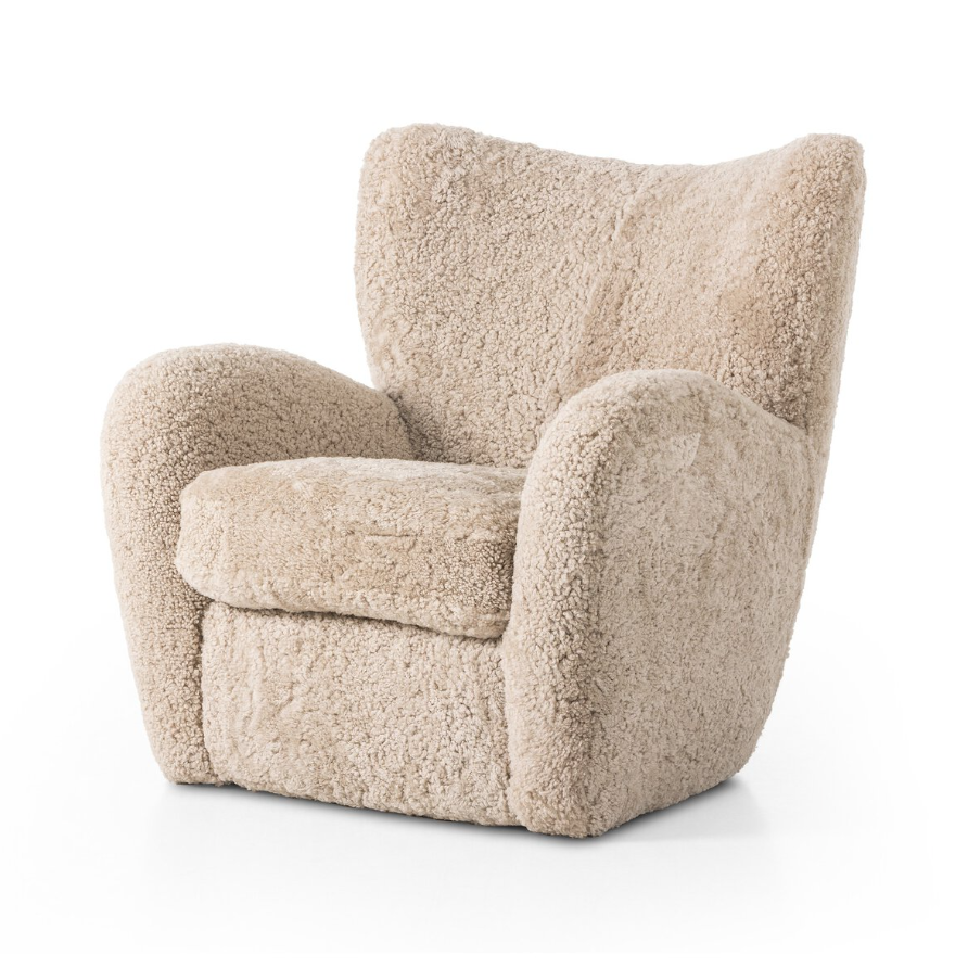 Amelie Chair-Beige Shearling: Product View