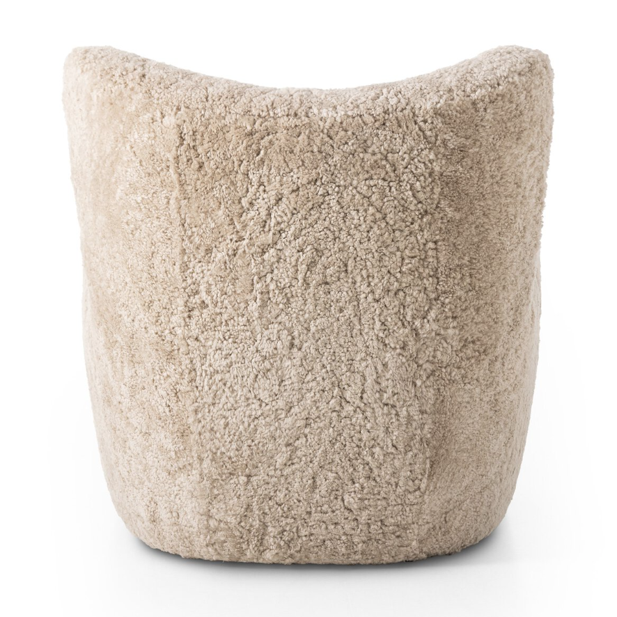 Amelie Chair-Beige Shearling: Product Back View