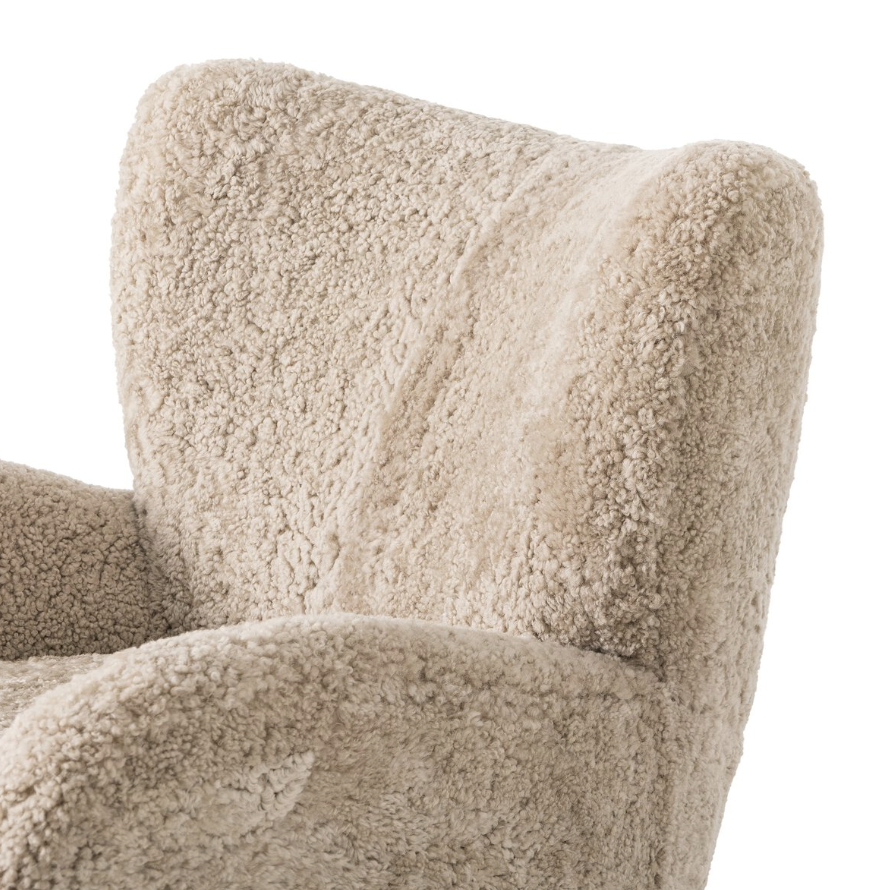 Amelie Chair-Beige Shearling: Product Backrest View