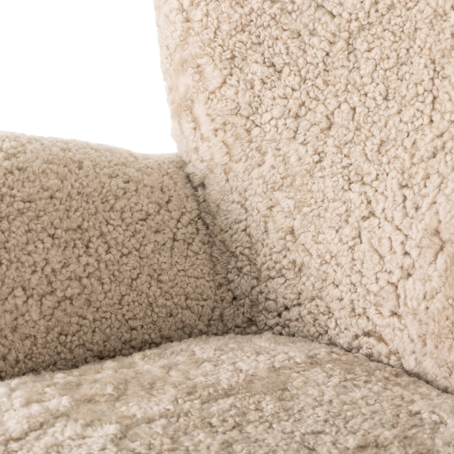 Amelie Chair-Beige Shearling: Up-Close Product View