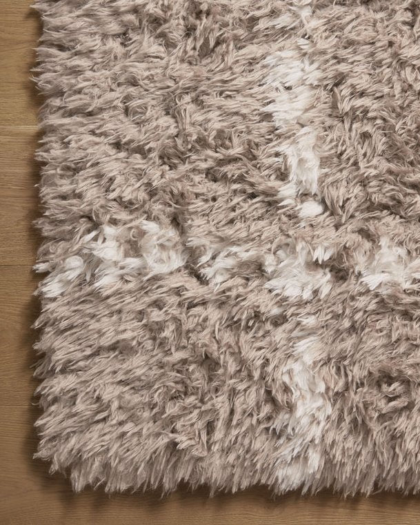 Angela Rose x Loloi Amira Rug in Khaki/Ivory: Up-Close Texture View
