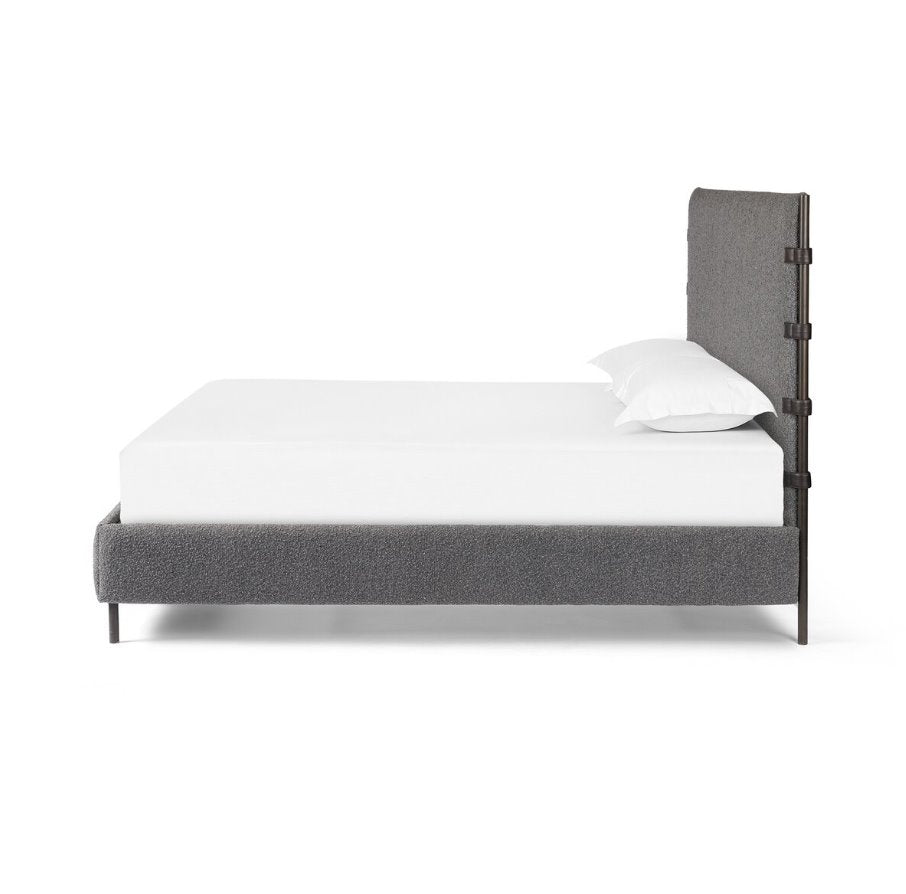 Anderson Bed in Knoll Charcoal-King Size: Product Side View