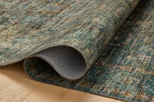 Anniston Rug in Lagoon/Multi: Folded View