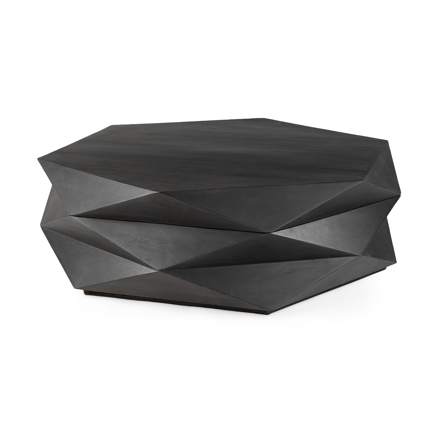 Arreto Hexagonal Storage Coffee Table-Black: Product View