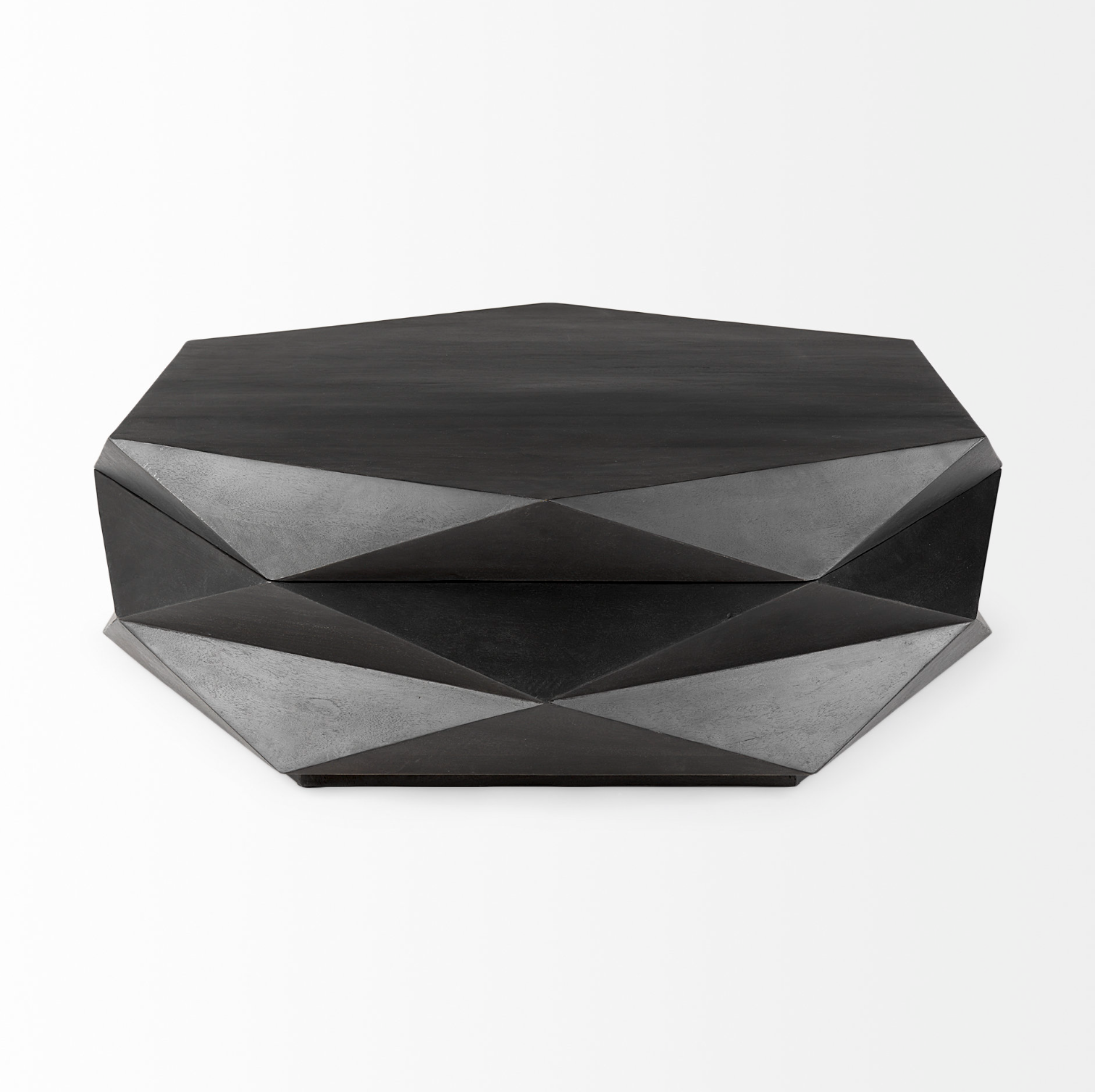 Arreto Hexagonal Storage Coffee Table-Black: Available at City Home PDX