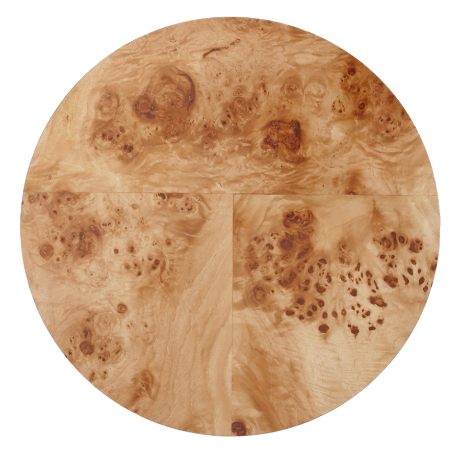 Arsenio Burl Wood Side Table: Tabletop Product View