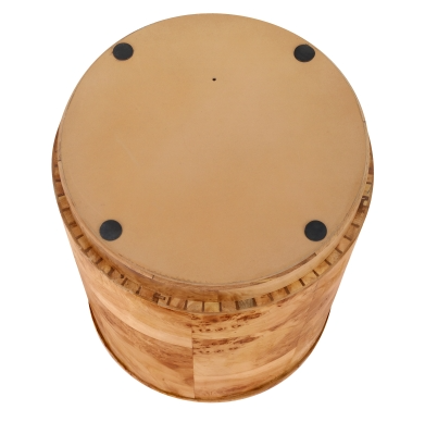 Arsenio Burl Wood Side Table: Underneath Product View