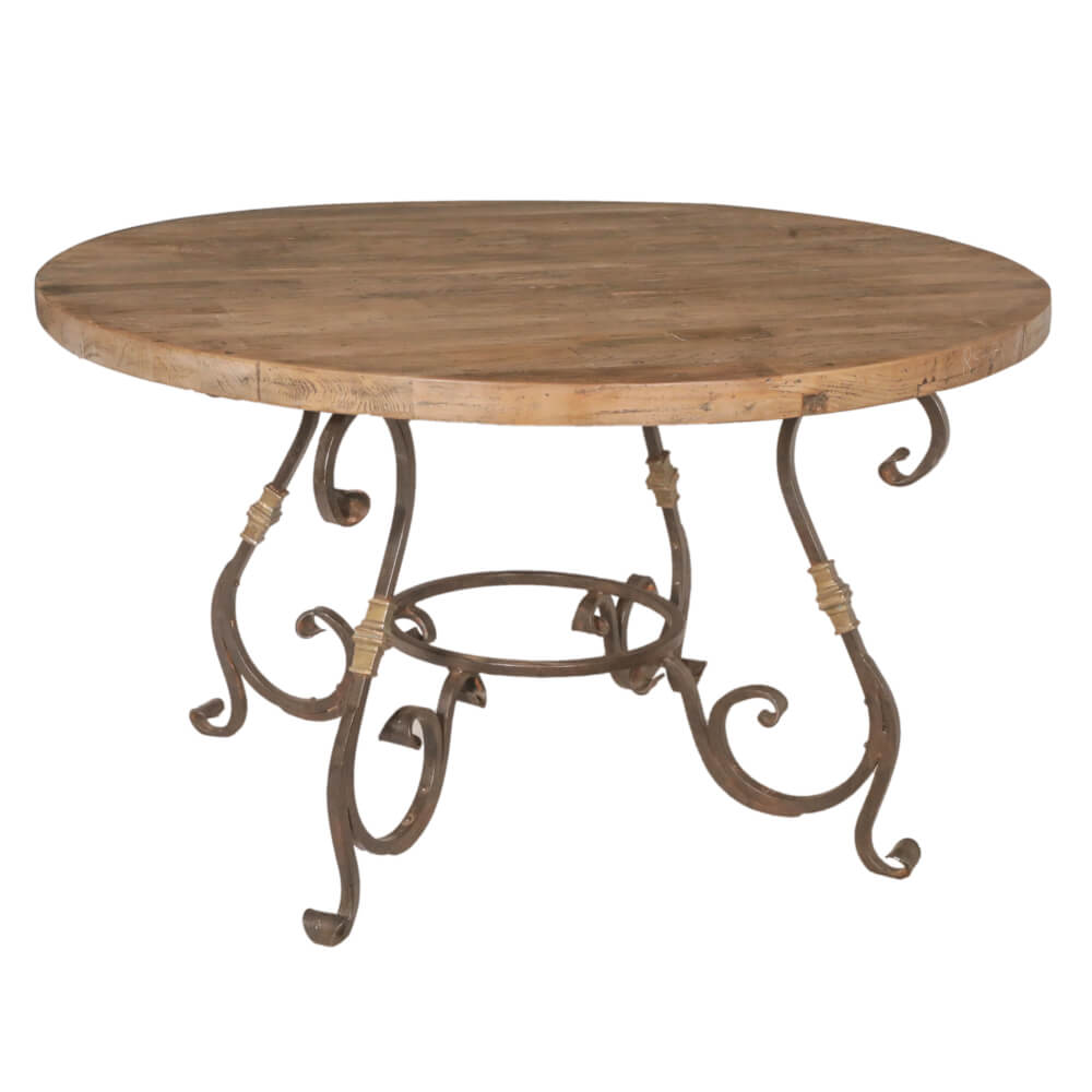 Artisan Iron Table with Teak Top: Available at City Home PDX