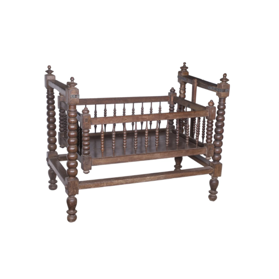Artisan Crafted Teak Crib: Available at City Home PDX
