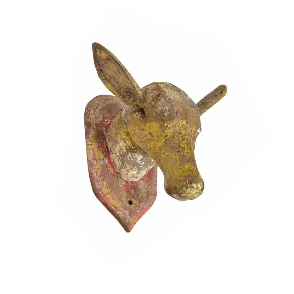 Artisan Wooden Deer Head: Product View