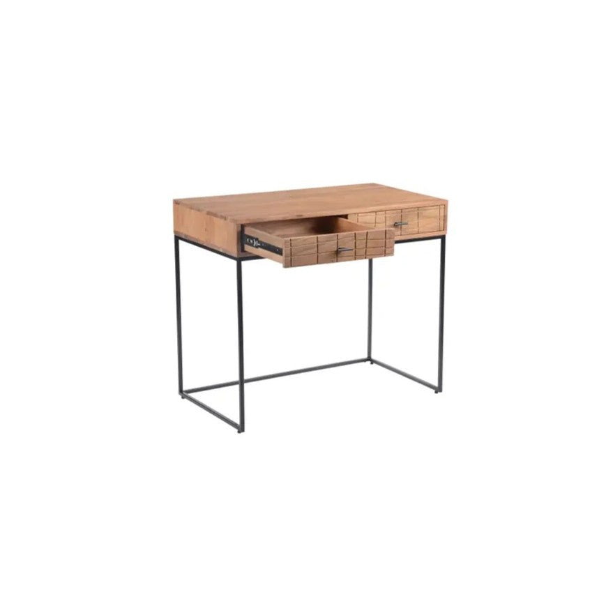 Atelier Desk-Natural: Open Drawer View