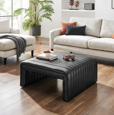 Atkinson Coffee Table/Ottoman-Black: Product Style View