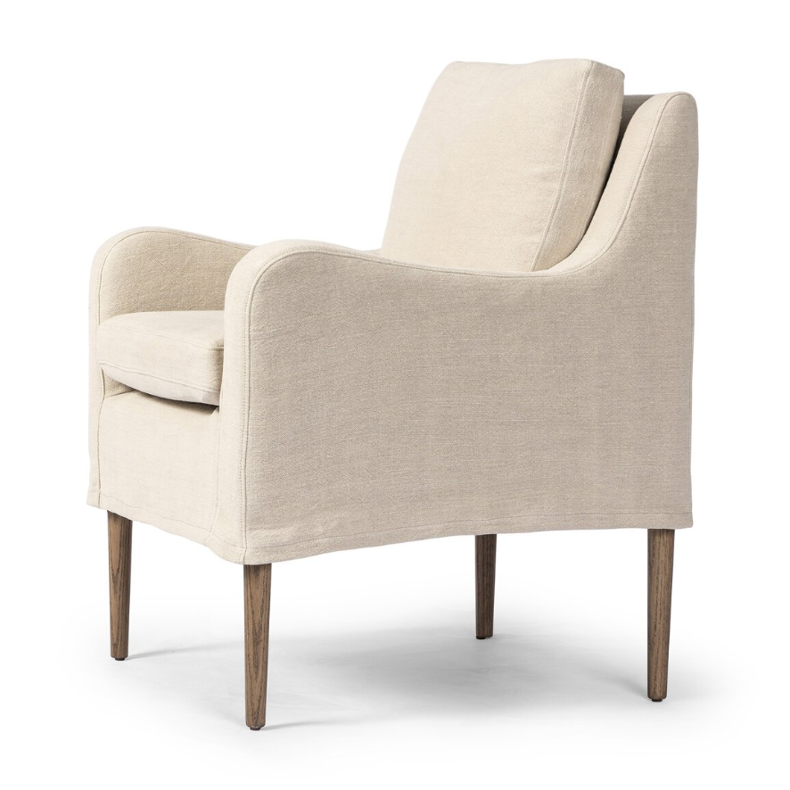 Amber Lewis x Four Hands Aurelia Dining Chair-Broadway Dune: Product Quarter View