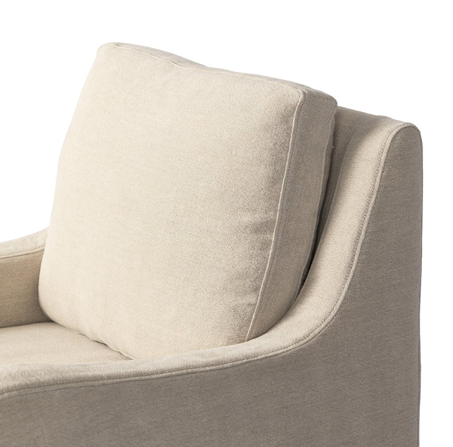 Amber Lewis x Four Hands Aurelia Dining Chair-Broadway Dune: Product Back Cushion View
