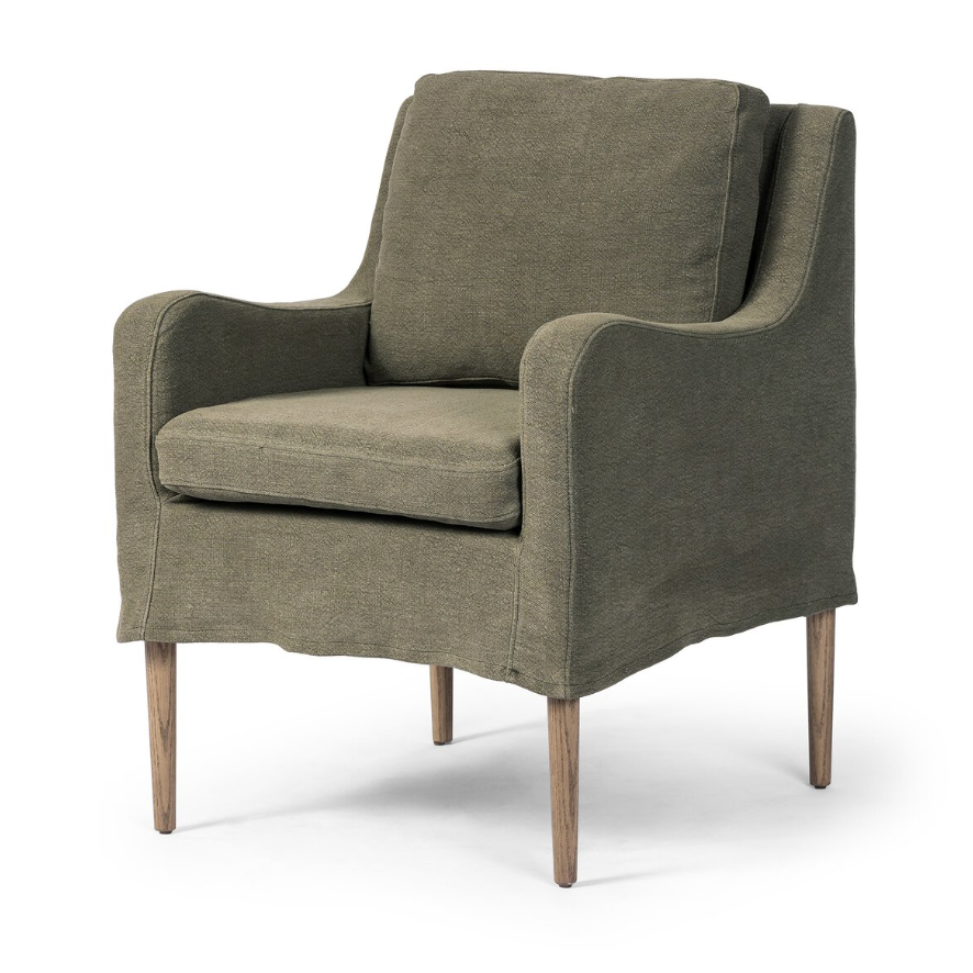 Amber Lewis x Four Hands Aurelia Dining Chair-Broadway Olive: Product View