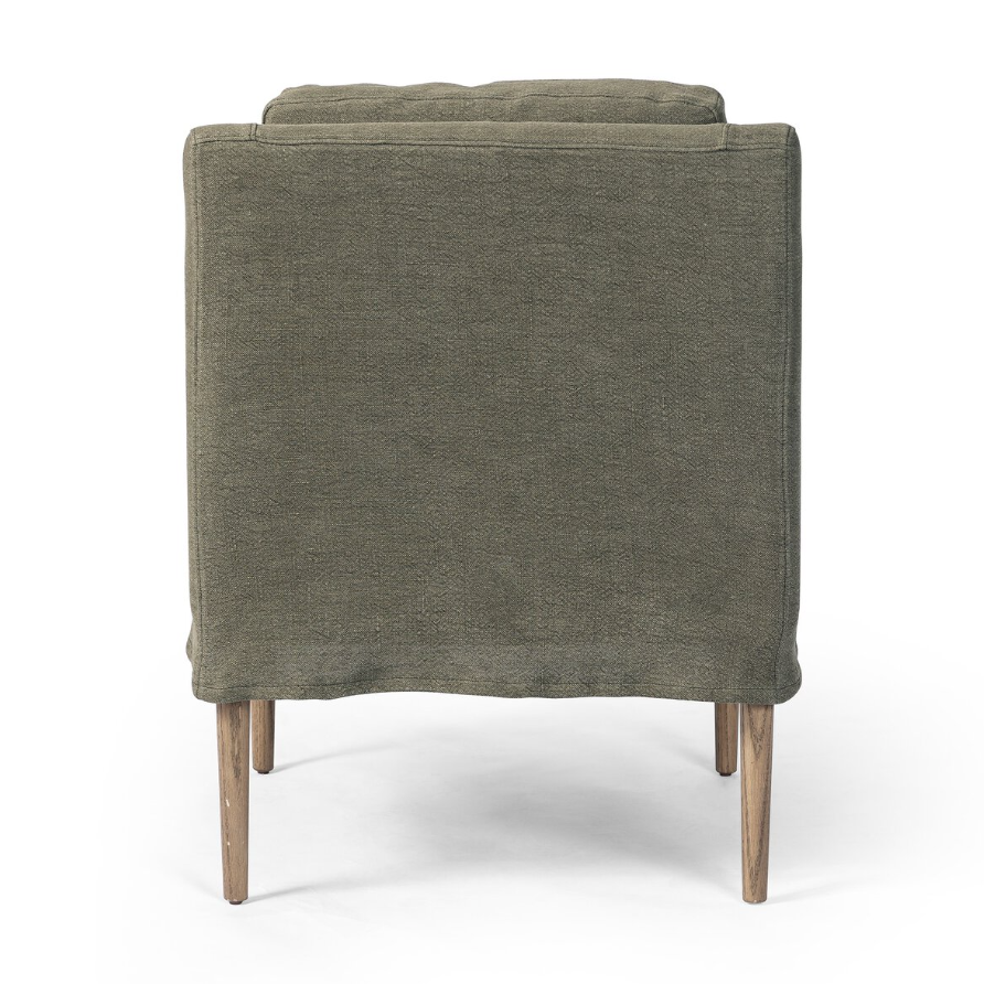 Amber Lewis x Four Hands Aurelia Dining Chair-Broadway Olive: Product Backrest View